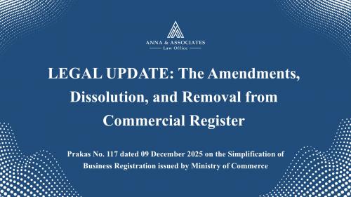 LEGAL UPDATE - THE REQUIRED DOCUMENT FOR REGISTRATION OF REGISTRATION OF  AMENDMENTS, DISSOLUTION, AND REMOVAL FROM  THE COMMERCIAL REGISTER - EN